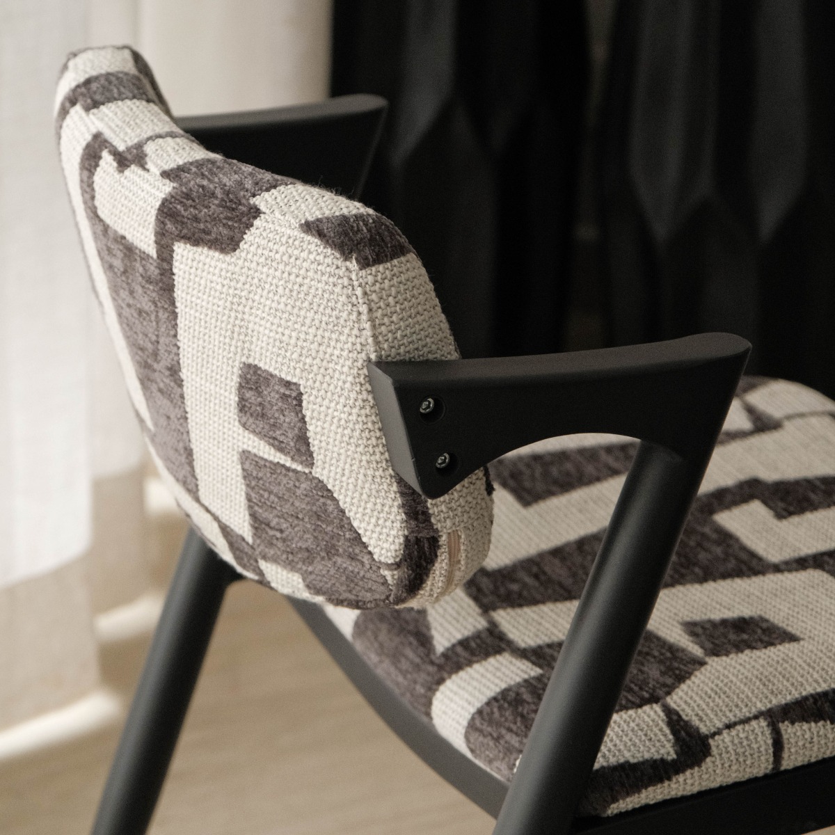 Jenna Ebony Dining Chair Geometric