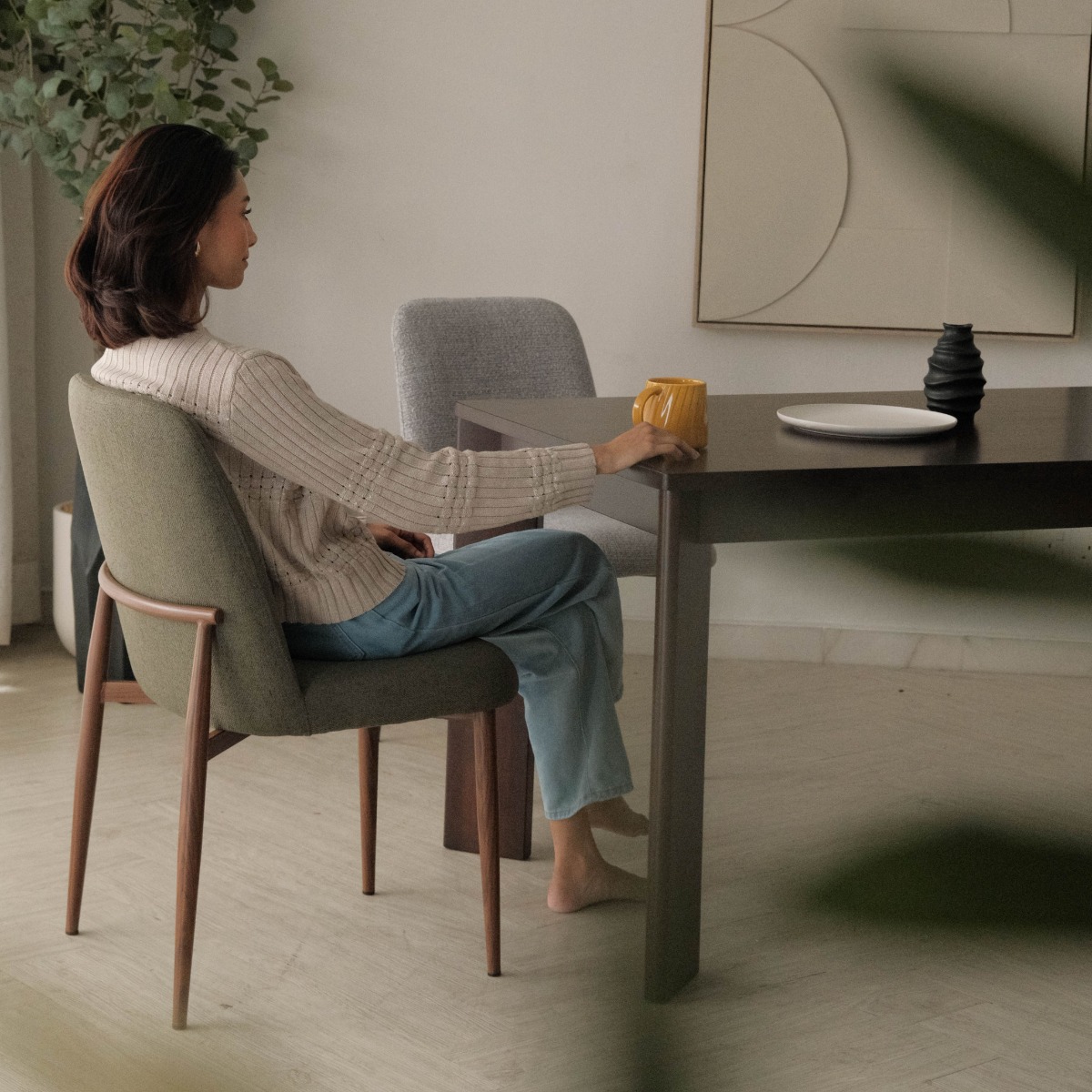 Marvin Retro Green Dining Chair