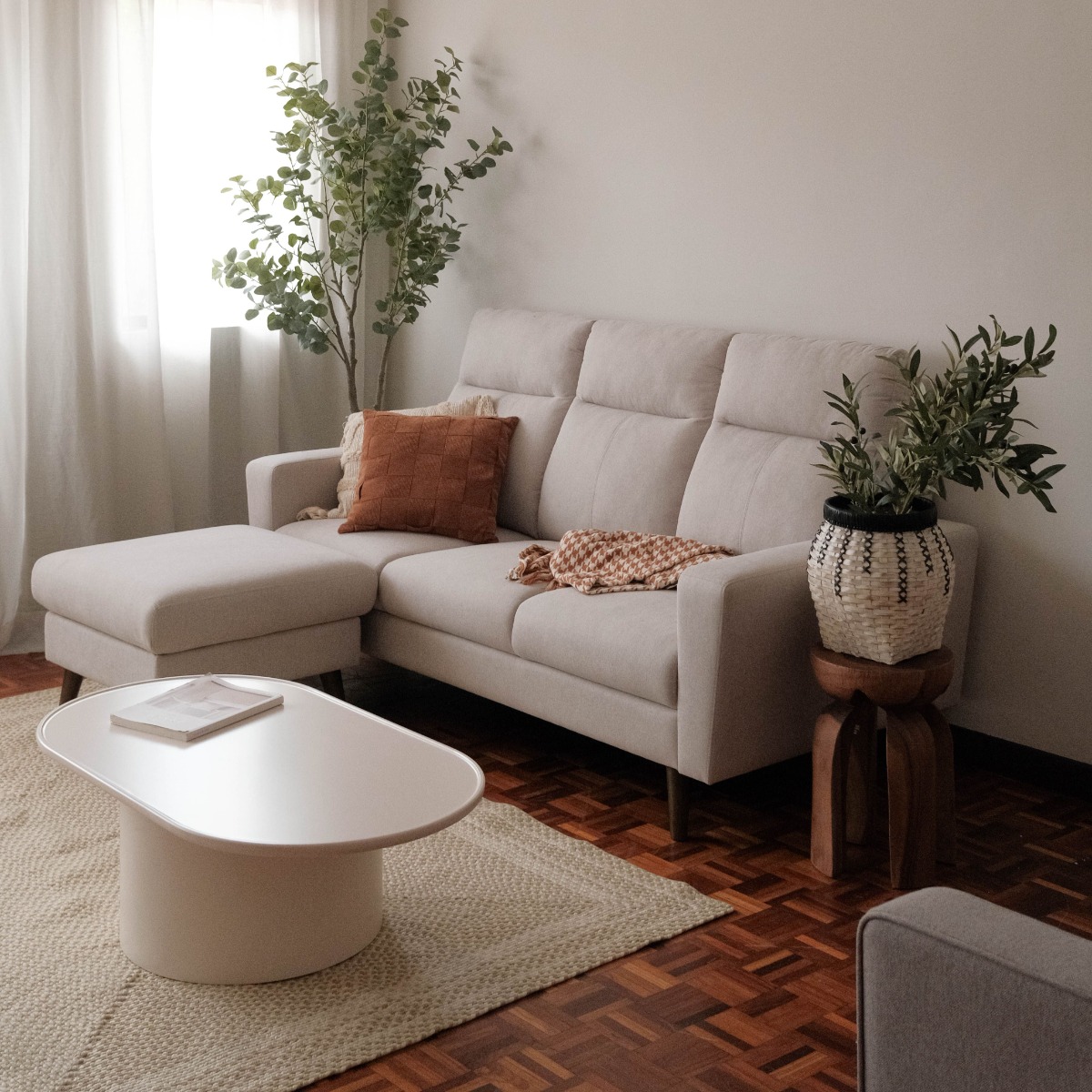 Riko Light Grey Ottoman