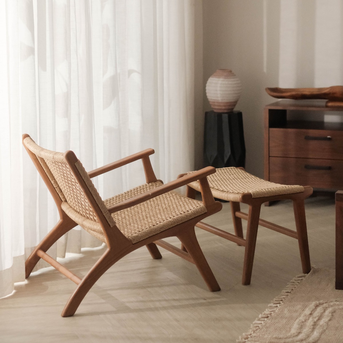 Laras Teak Brown Footstool