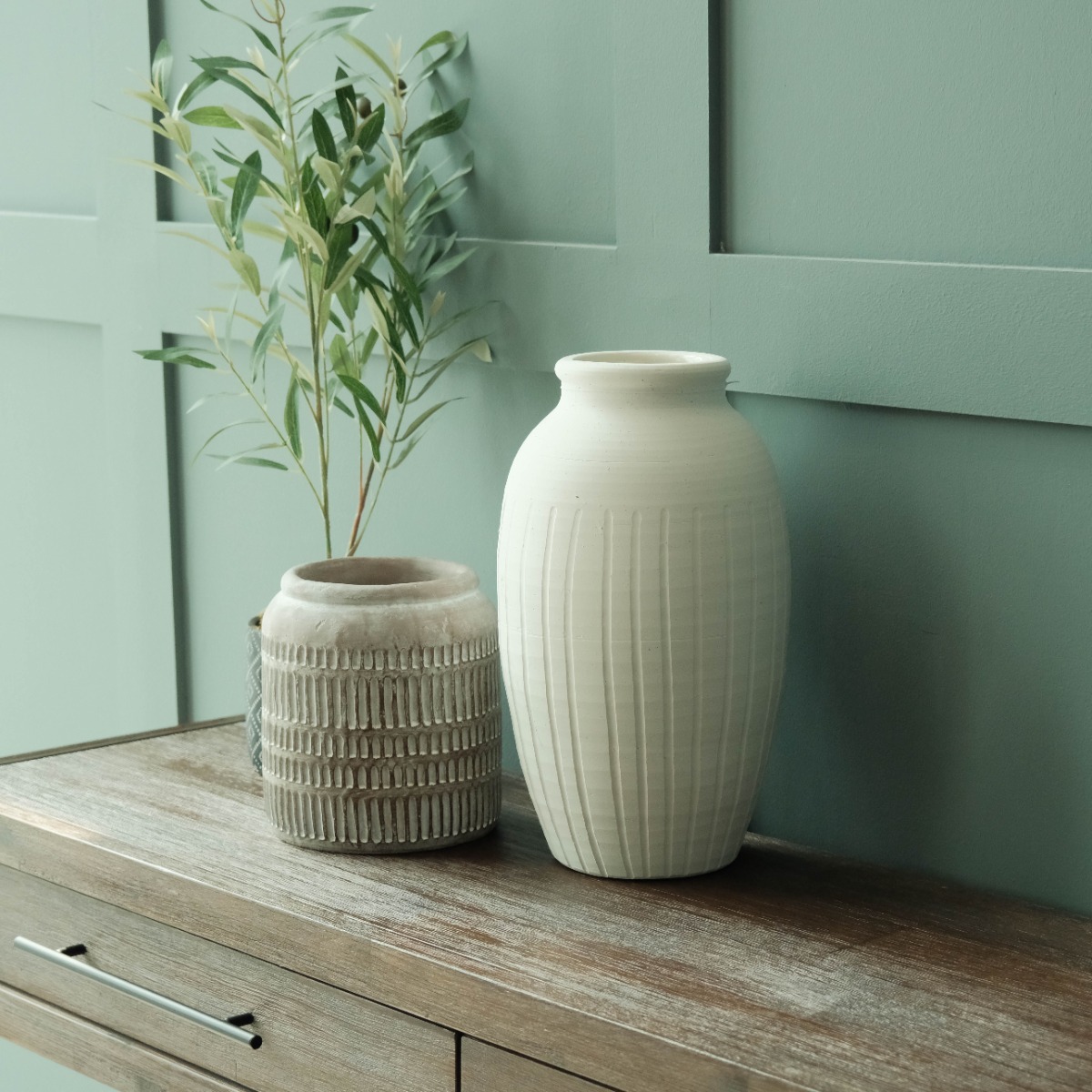 Ansel White Ceramic Vase
