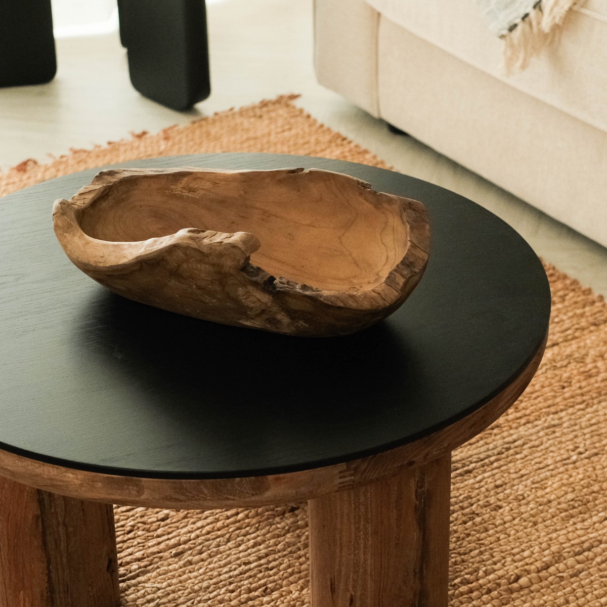 Oblong Natural Wood Bowl