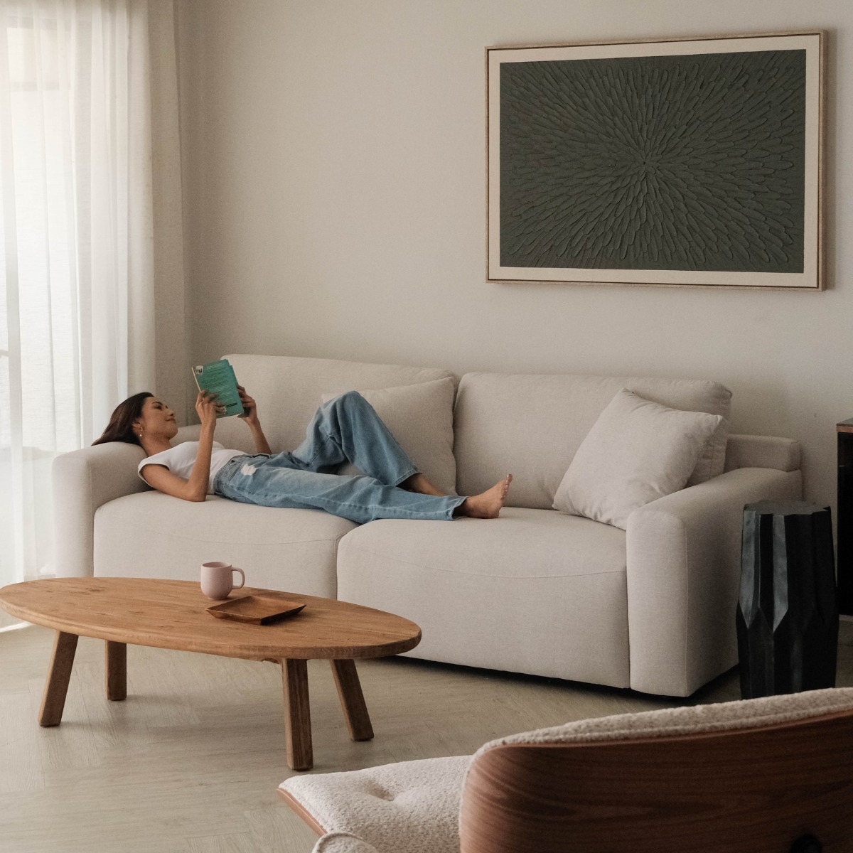 Leif Oatmeal 4 Seater Sofa