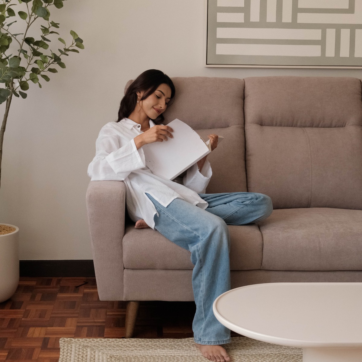 Riko Light Brown 3 Seater Sofa