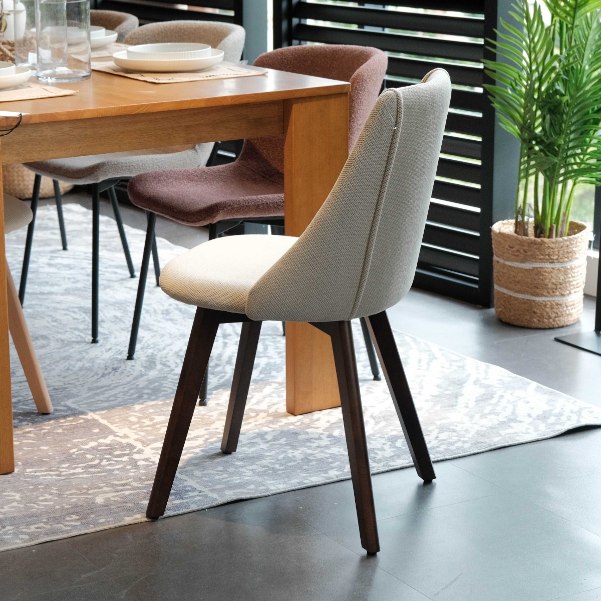 Cara Cappuccino Dining Chair - Oatmeal