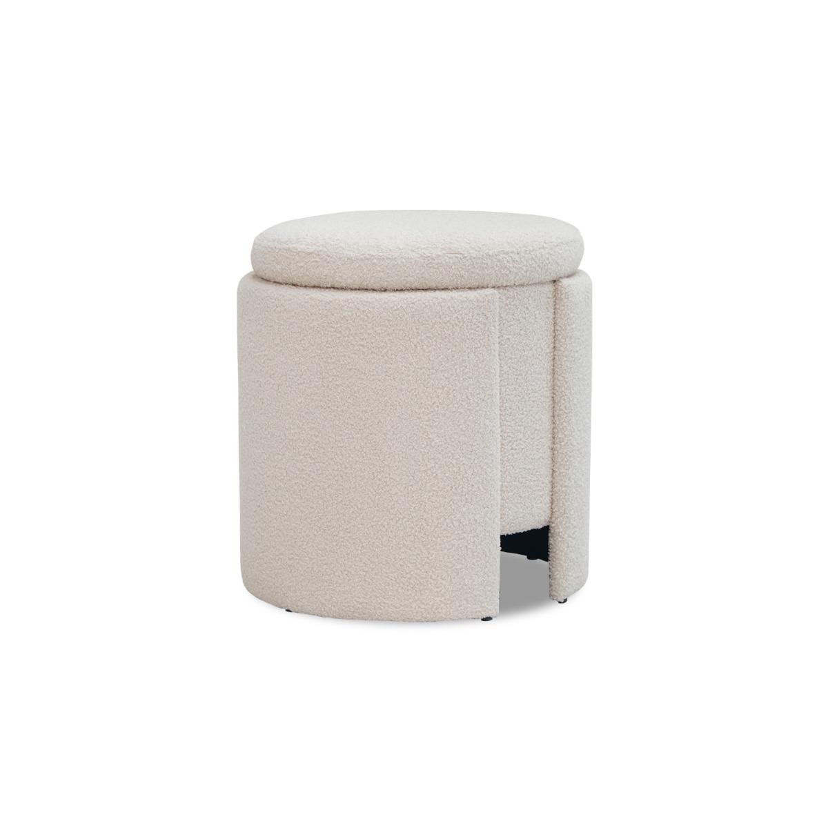 Pluto Teddy Light Beige Storage Stool