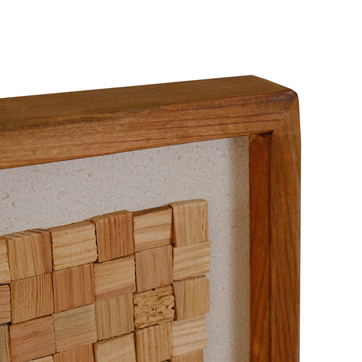 Reclaimed Wood Blocks Wall Art 42x62cm - White