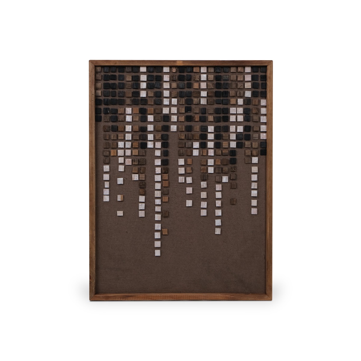 Reclaimed Wood Blocks Wall Art 62x82cm - Brown