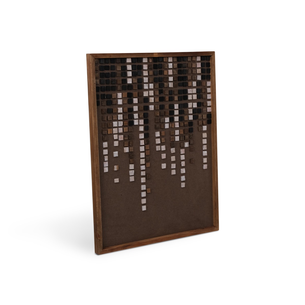 Reclaimed Wood Blocks Wall Art 62x82cm - Brown