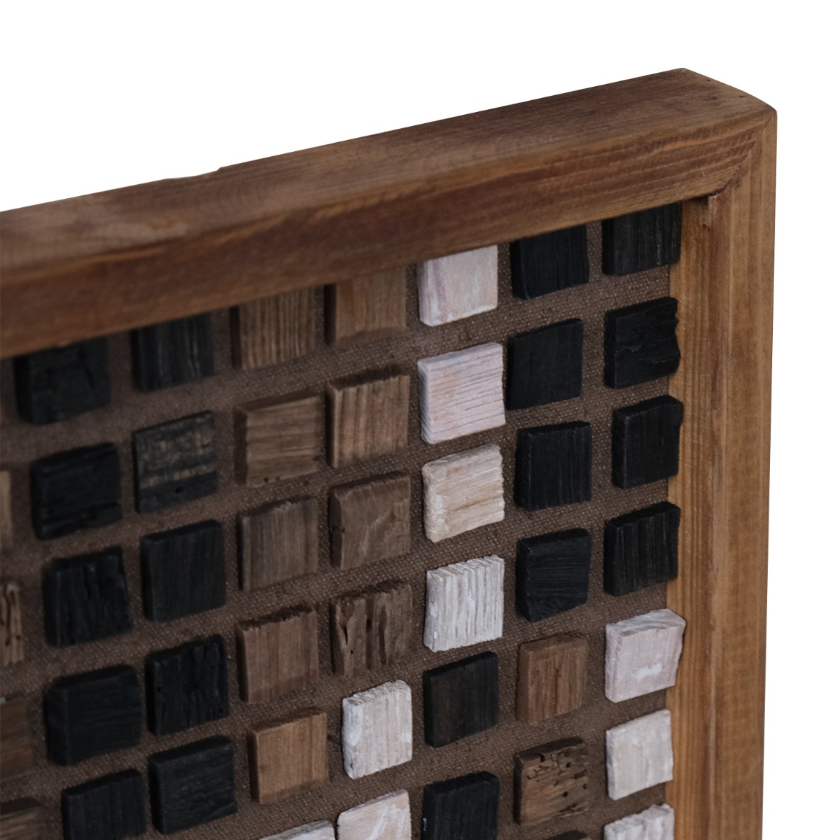Reclaimed Wood Blocks Wall Art 62x82cm - Brown
