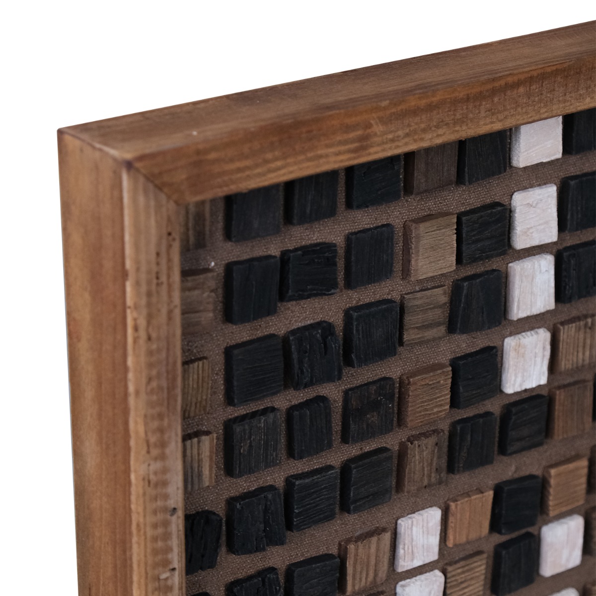 Reclaimed Wood Blocks Wall Art 62x82cm - Brown