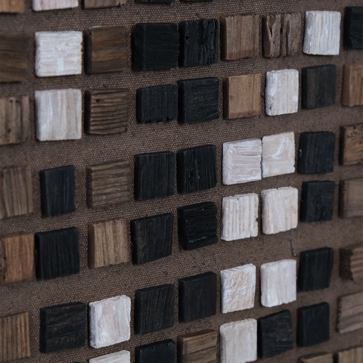 Reclaimed Wood Blocks Wall Art 62x82cm - Brown