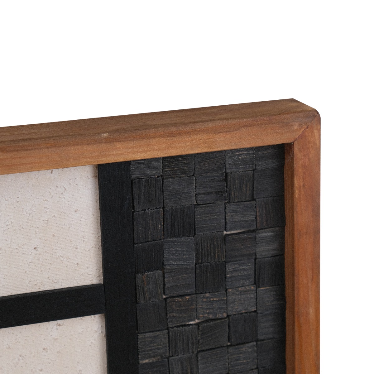 Reclaimed Wood Blocks Wall Art 82x82cm - White