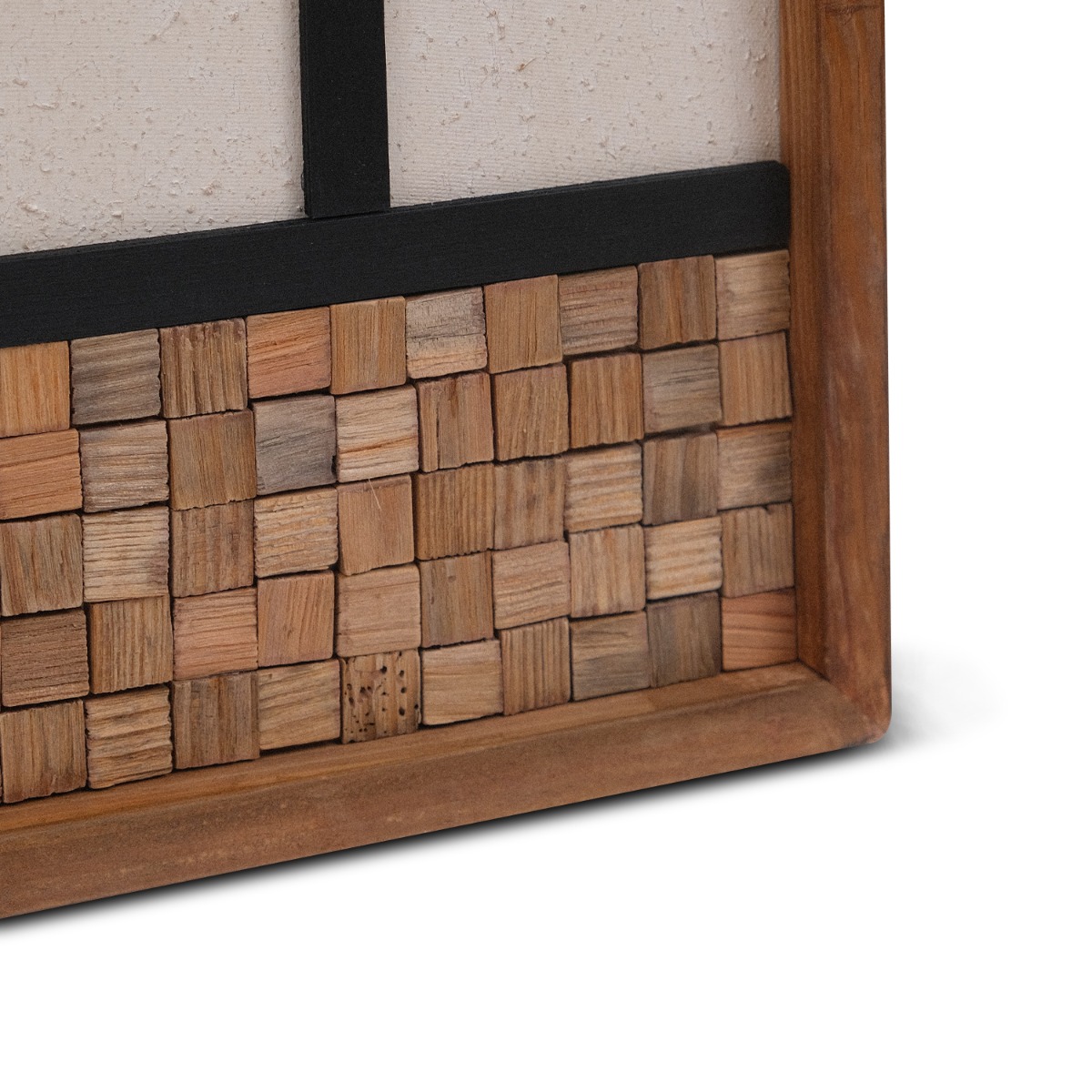 Reclaimed Wood Blocks Wall Art 82x82cm - White