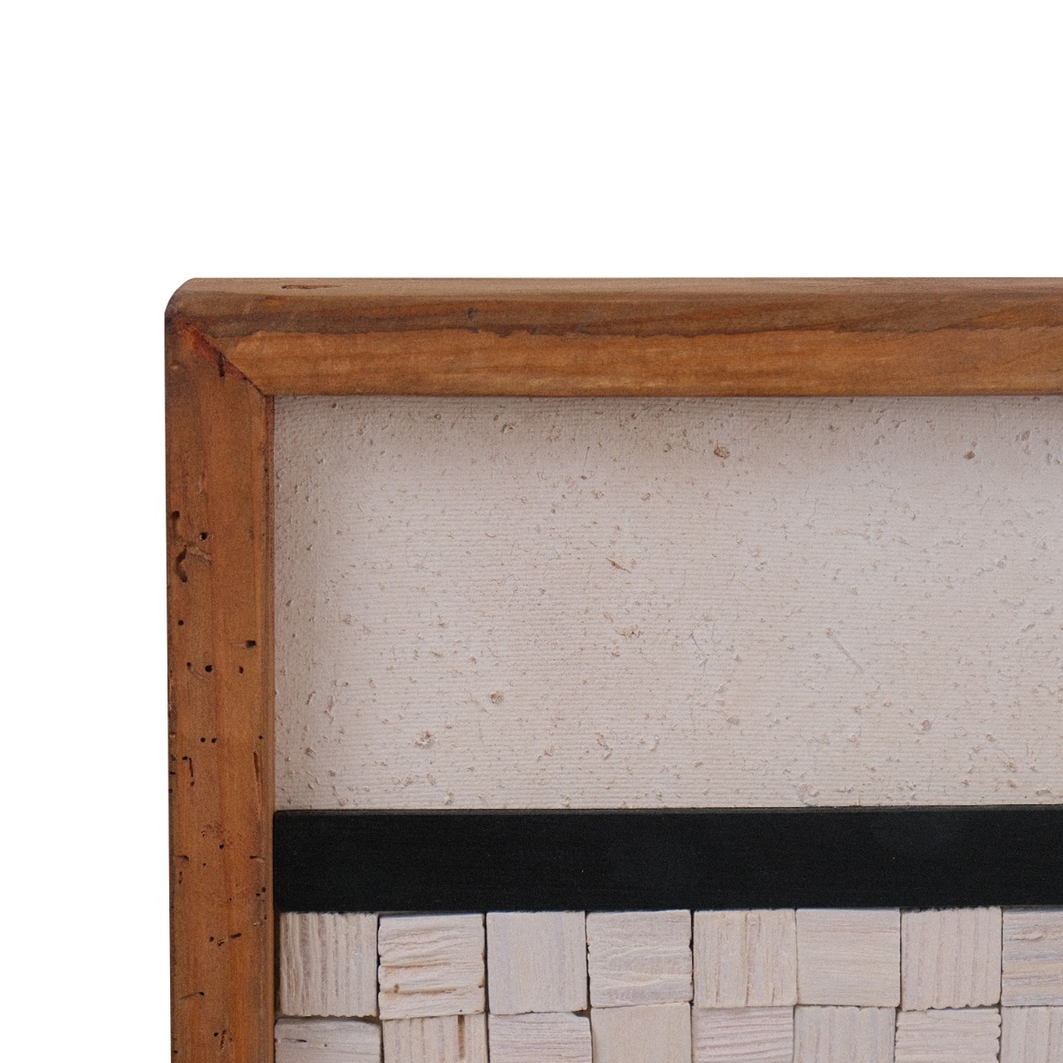 Reclaimed Wood Blocks Wall Art 82x82cm - White