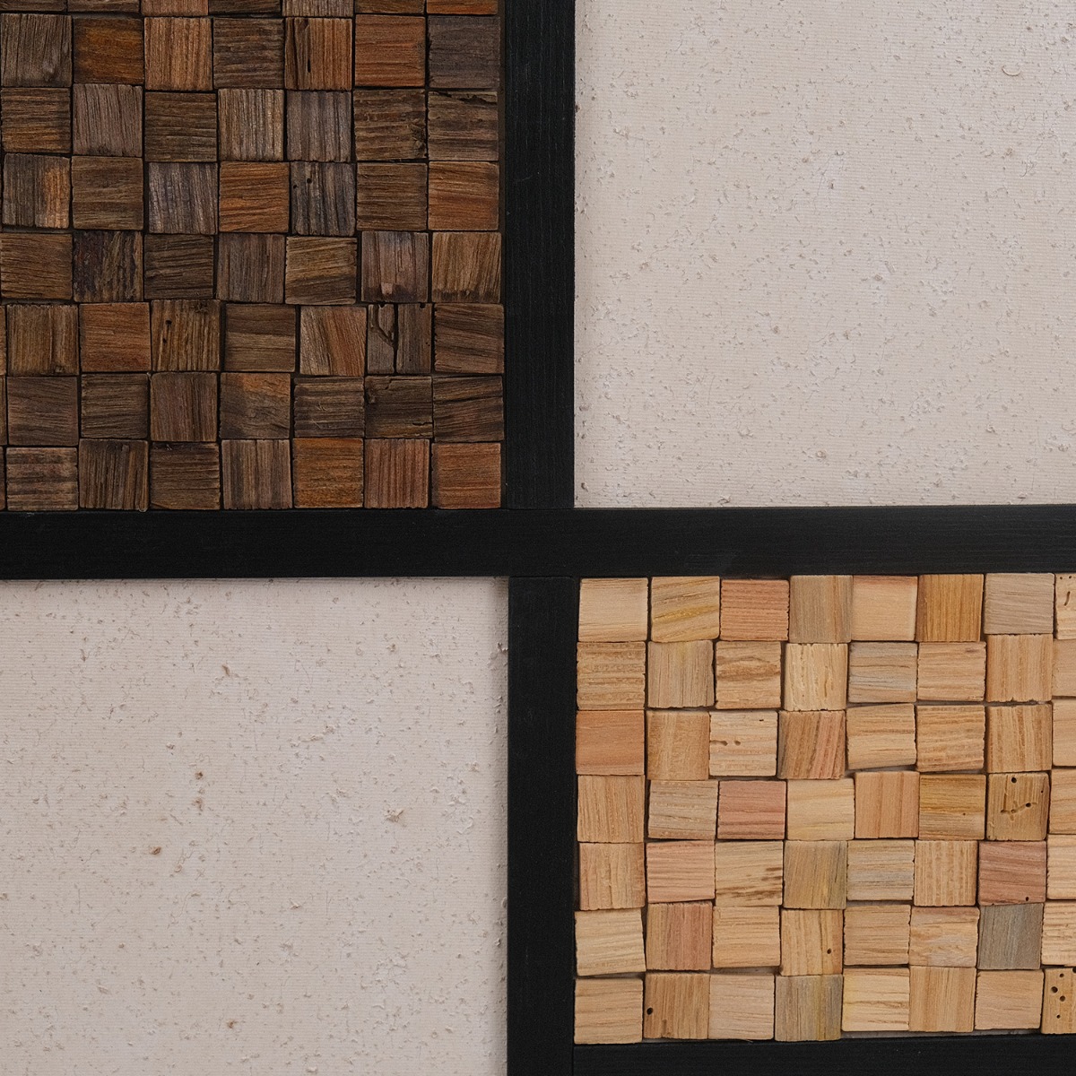 Reclaimed Wood Blocks Wall Art 82x82cm - White