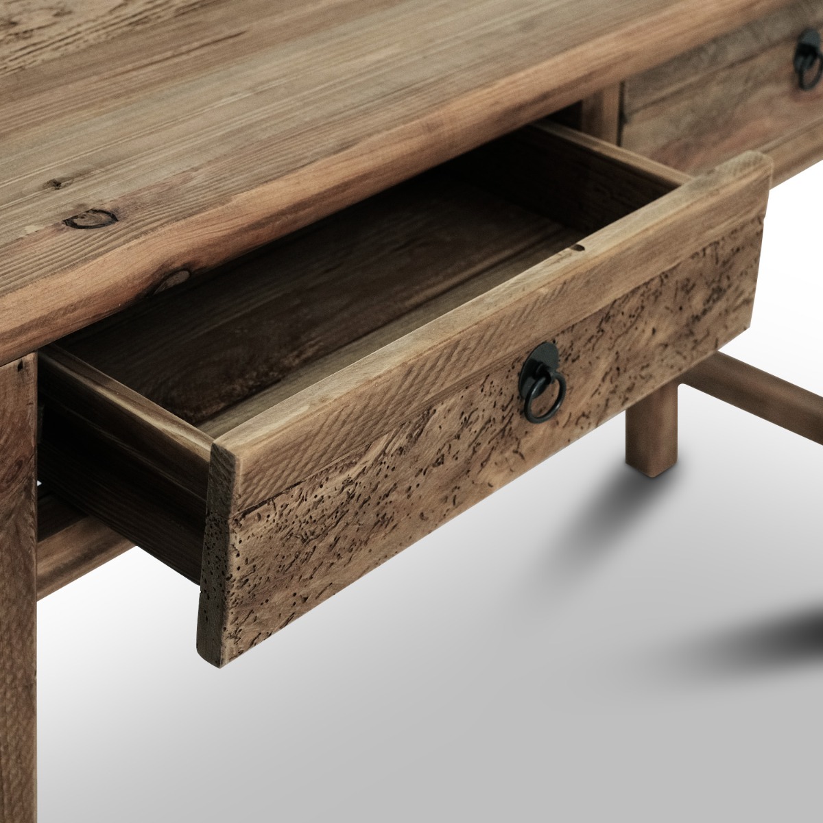 Reclaimed Wood Console Table with 2 Drawers
