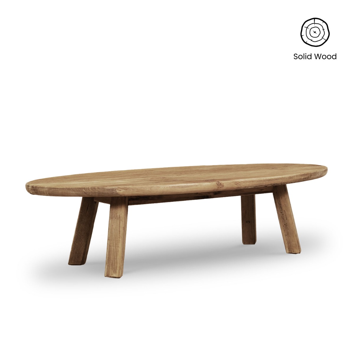 Reclaimed Wood Oval Coffee Table