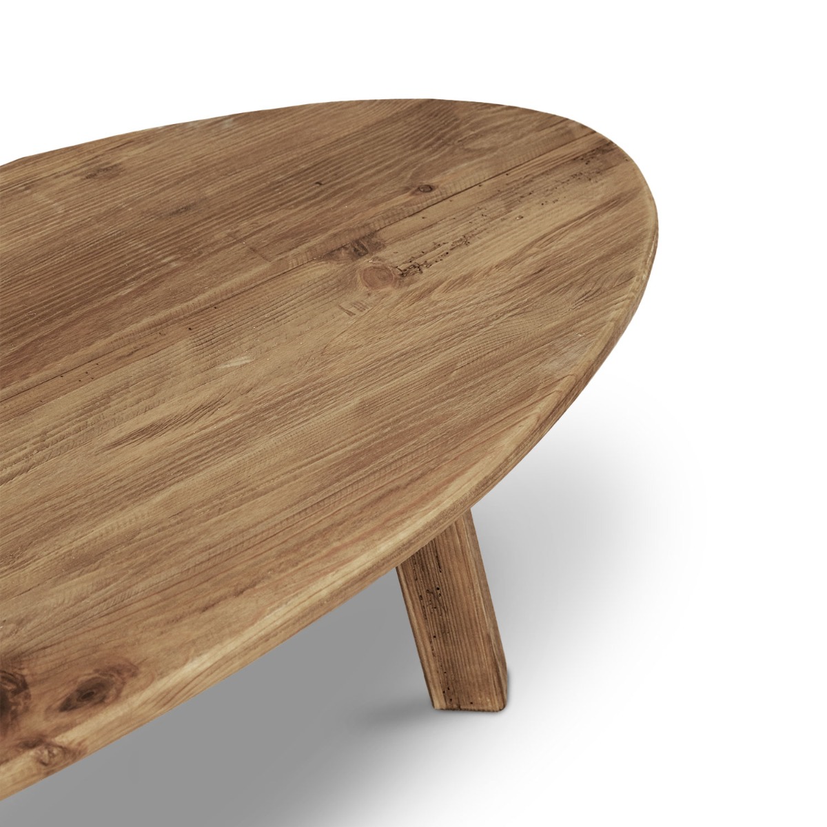 Reclaimed Wood Oval Coffee Table
