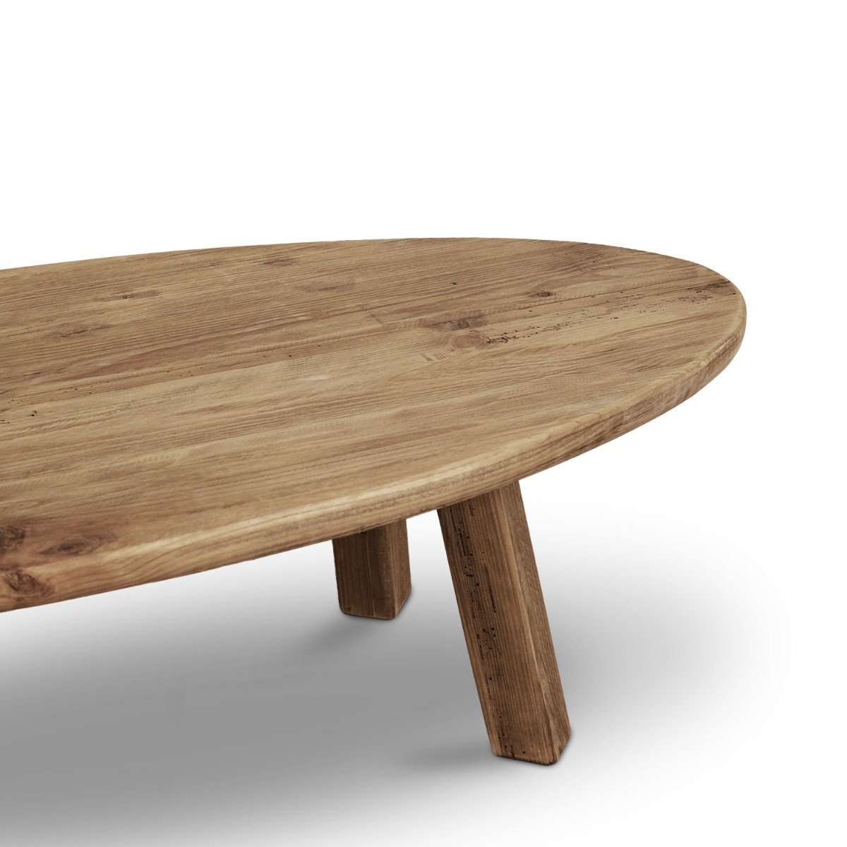 Reclaimed Wood Oval Coffee Table