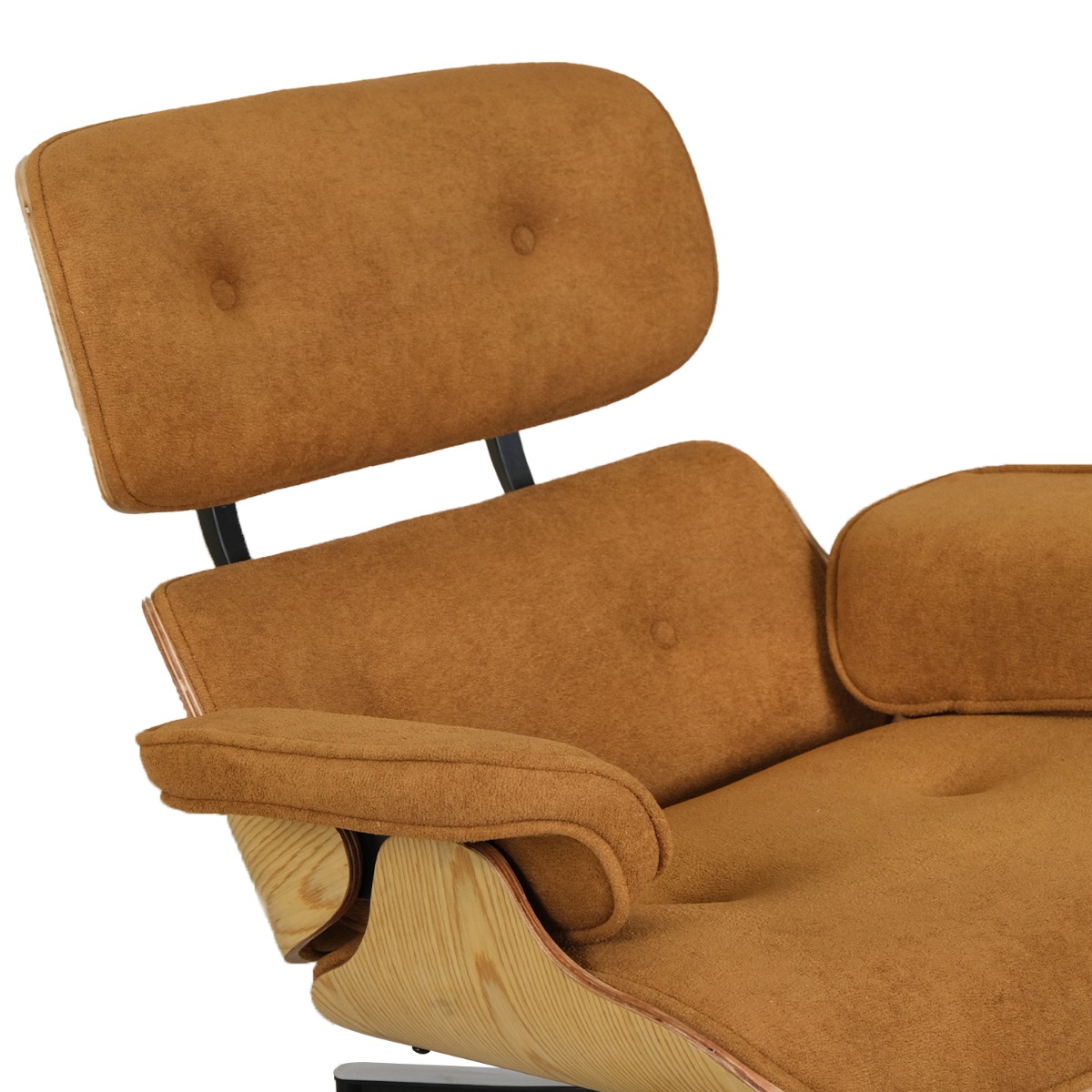 Replica Eames Lounge Chair with Ottoman - Oak & Camel Brown