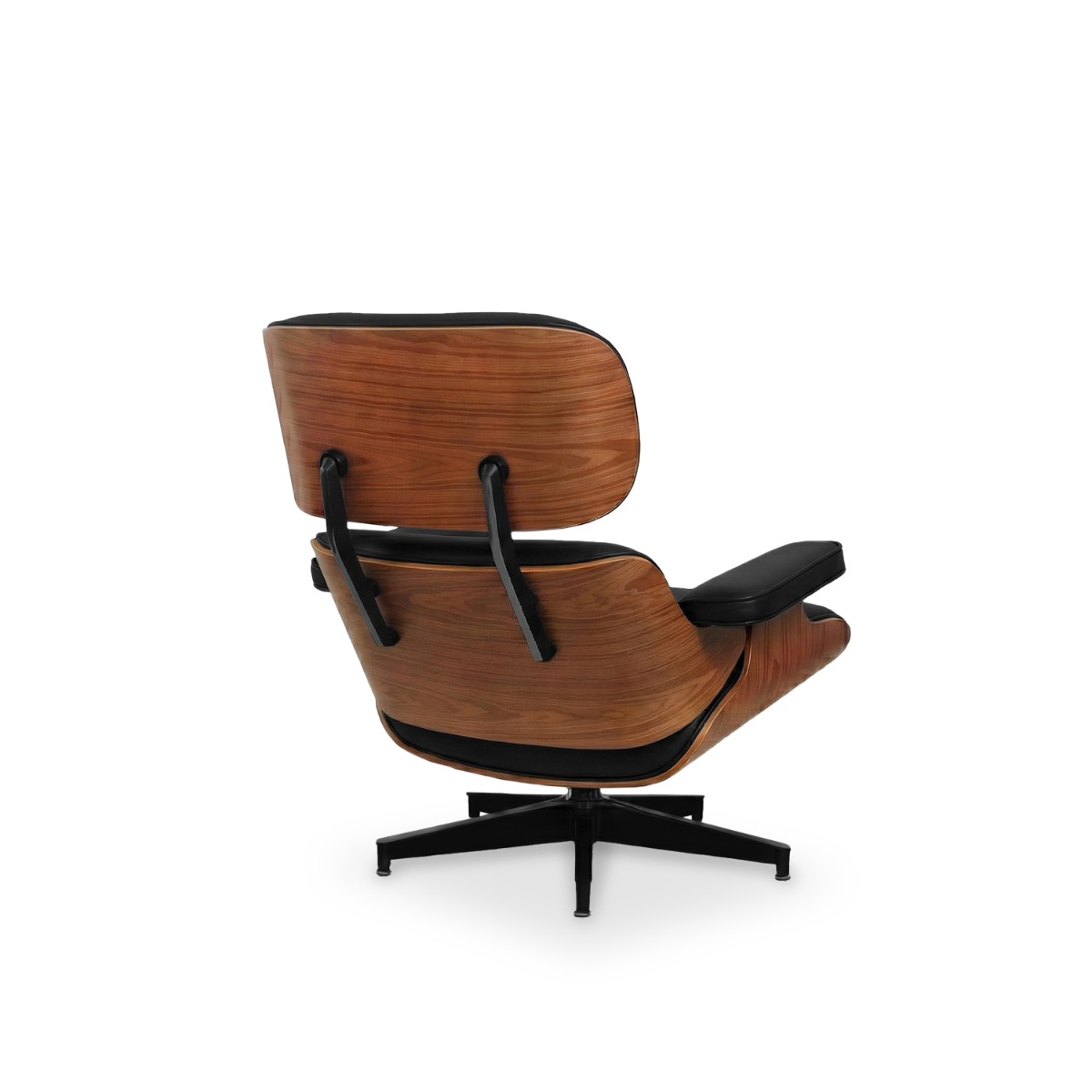 Replica Eames Lounge Chair with Ottoman - Walnut & Ebony Leather