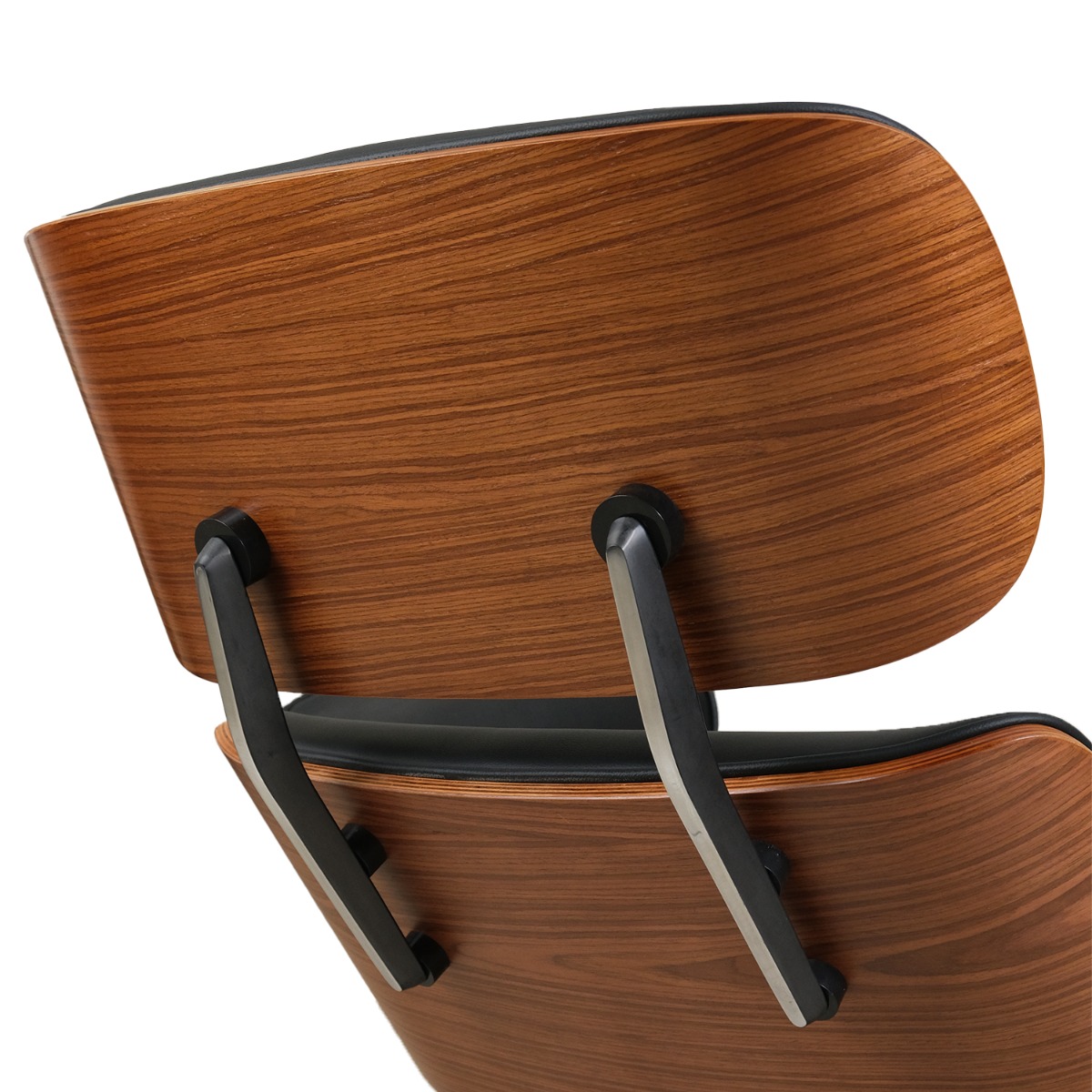 Replica Eames Lounge Chair with Ottoman - Walnut & Ebony Leather