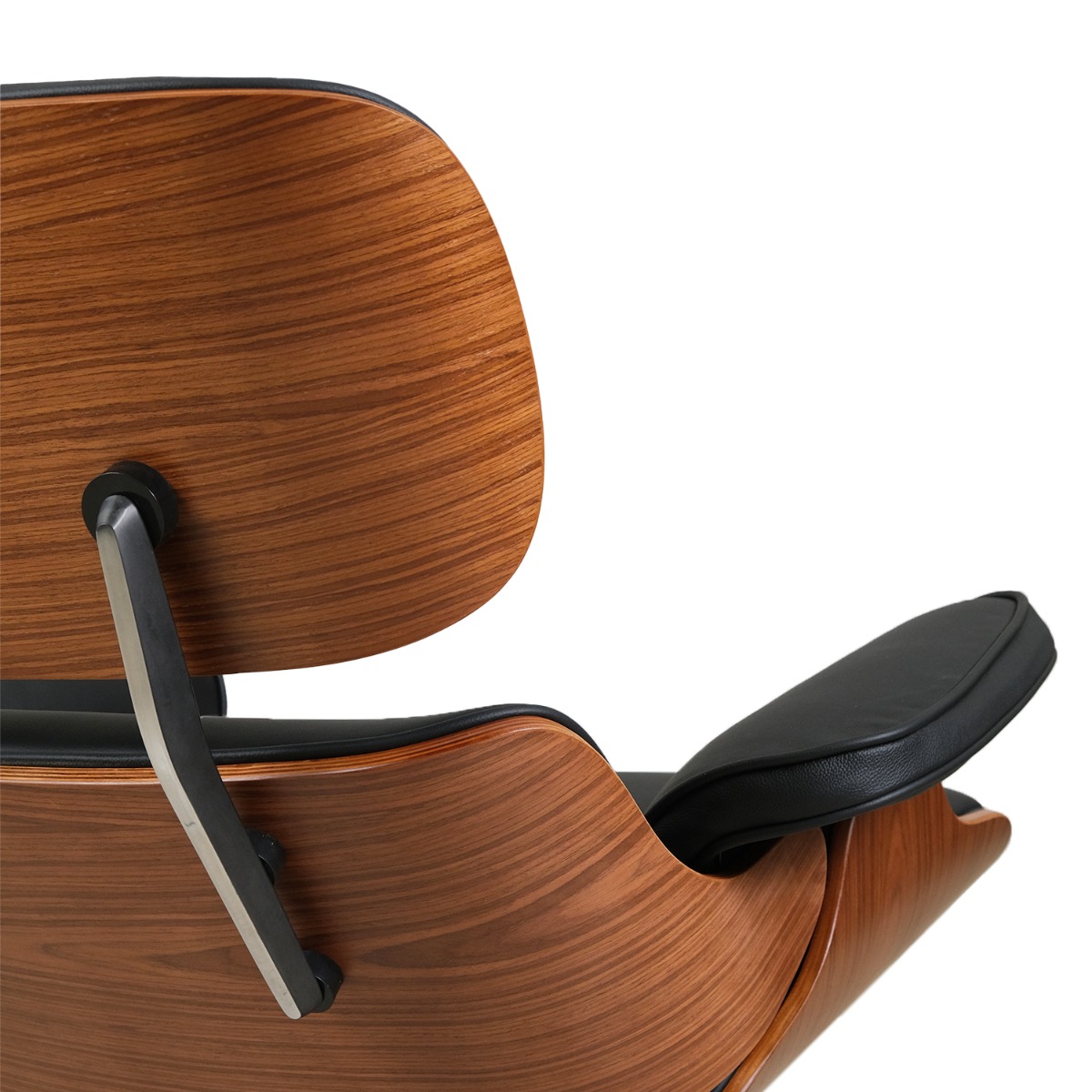 Replica Eames Lounge Chair with Ottoman - Walnut & Ebony Leather