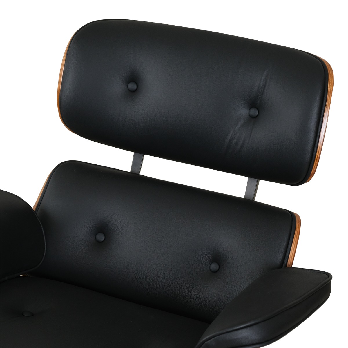 Replica Eames Lounge Chair with Ottoman - Walnut & Ebony Leather