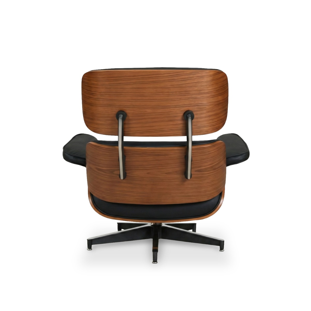 Replica Eames Lounge Chair with Ottoman - Walnut & Ebony Leather