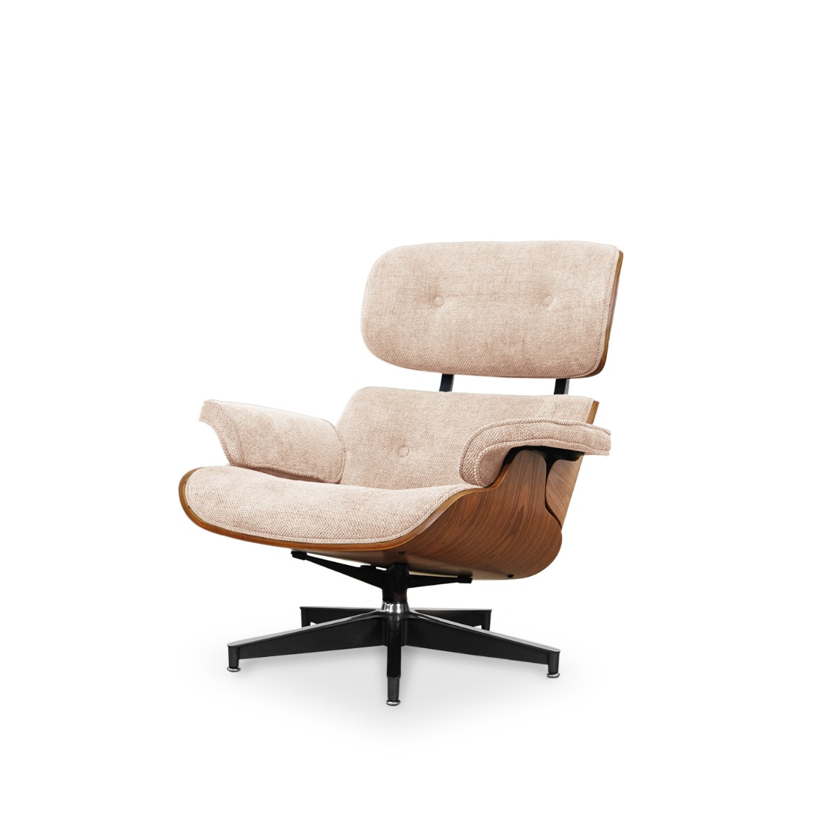 Replica Eames Lounge Chair with Ottoman - Walnut & Oatmeal