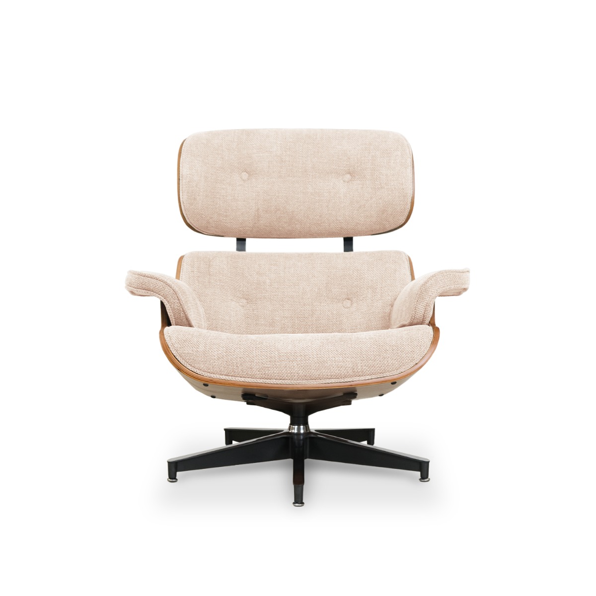 Replica Eames Lounge Chair with Ottoman - Walnut & Oatmeal