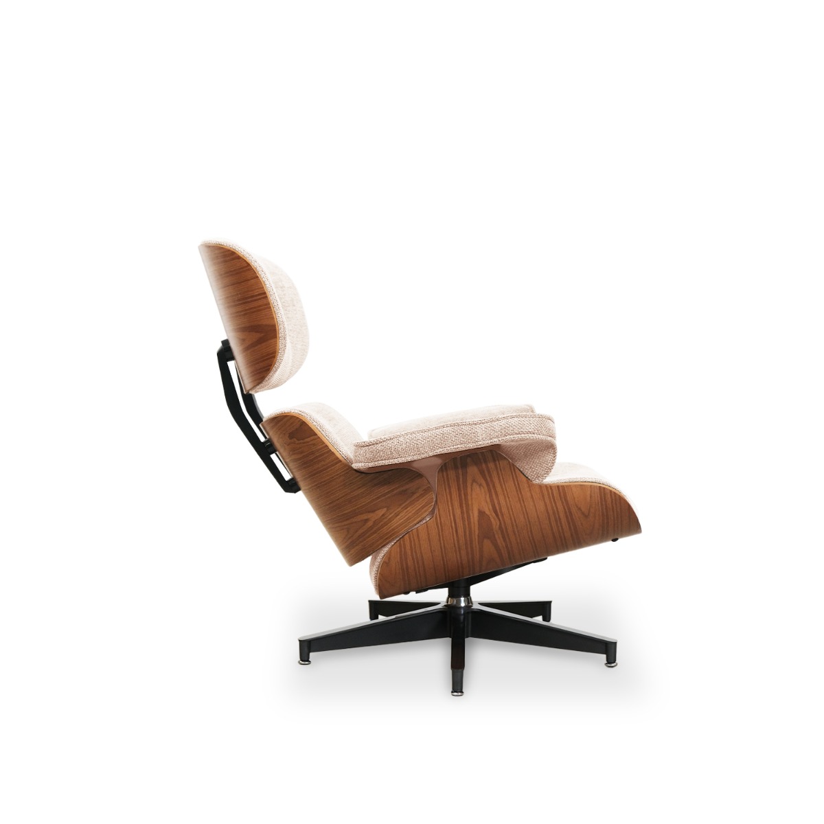 Replica Eames Lounge Chair with Ottoman - Walnut & Oatmeal