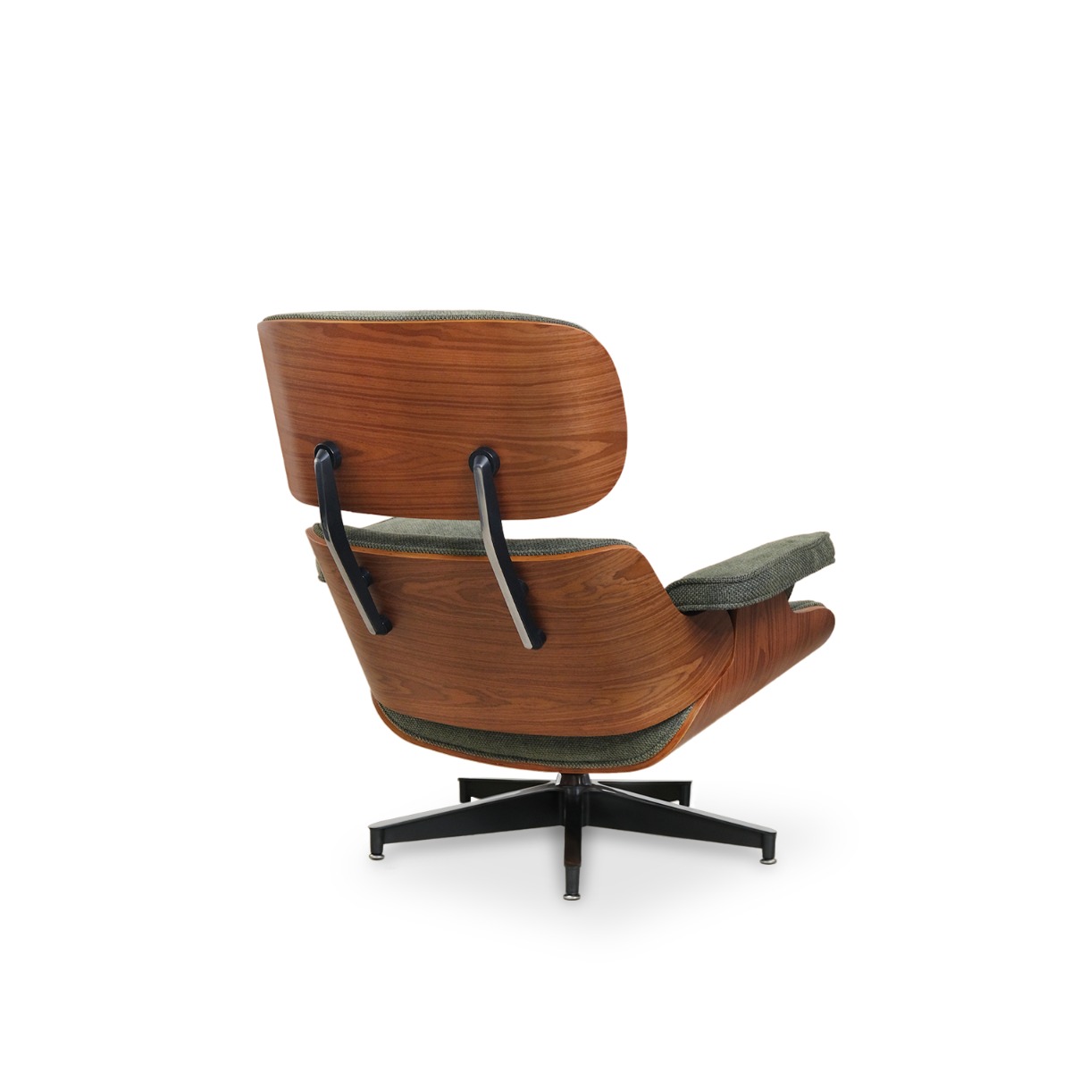 Replica Eames Lounge Chair with Ottoman - Walnut & Retro Green