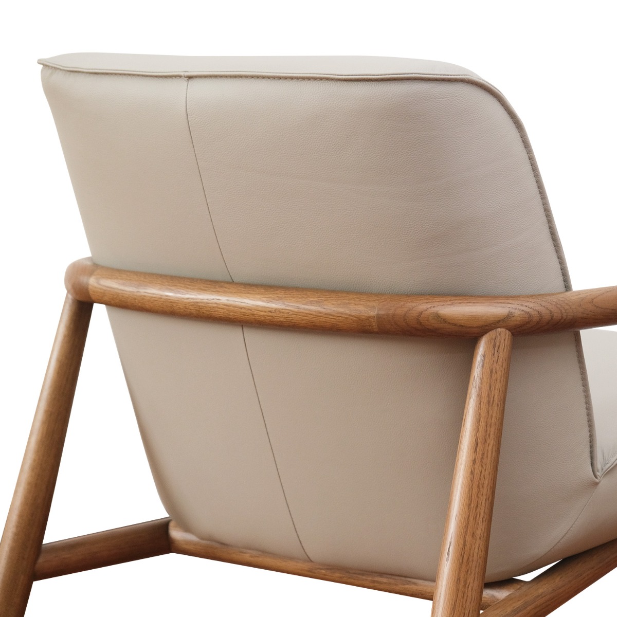 Roux Taupe Leather Lounge Chair