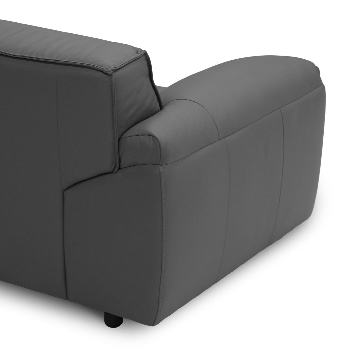 Ryder Coal Grey Full Leather 4 Seater Sofa