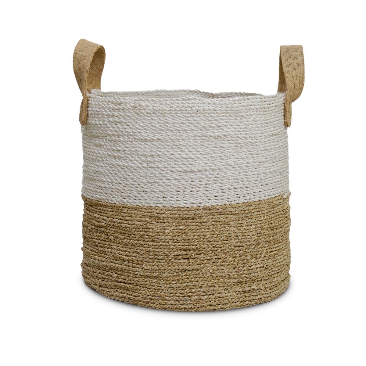 Samara Two-Tone Seagrass Round Basket (Set of 2)