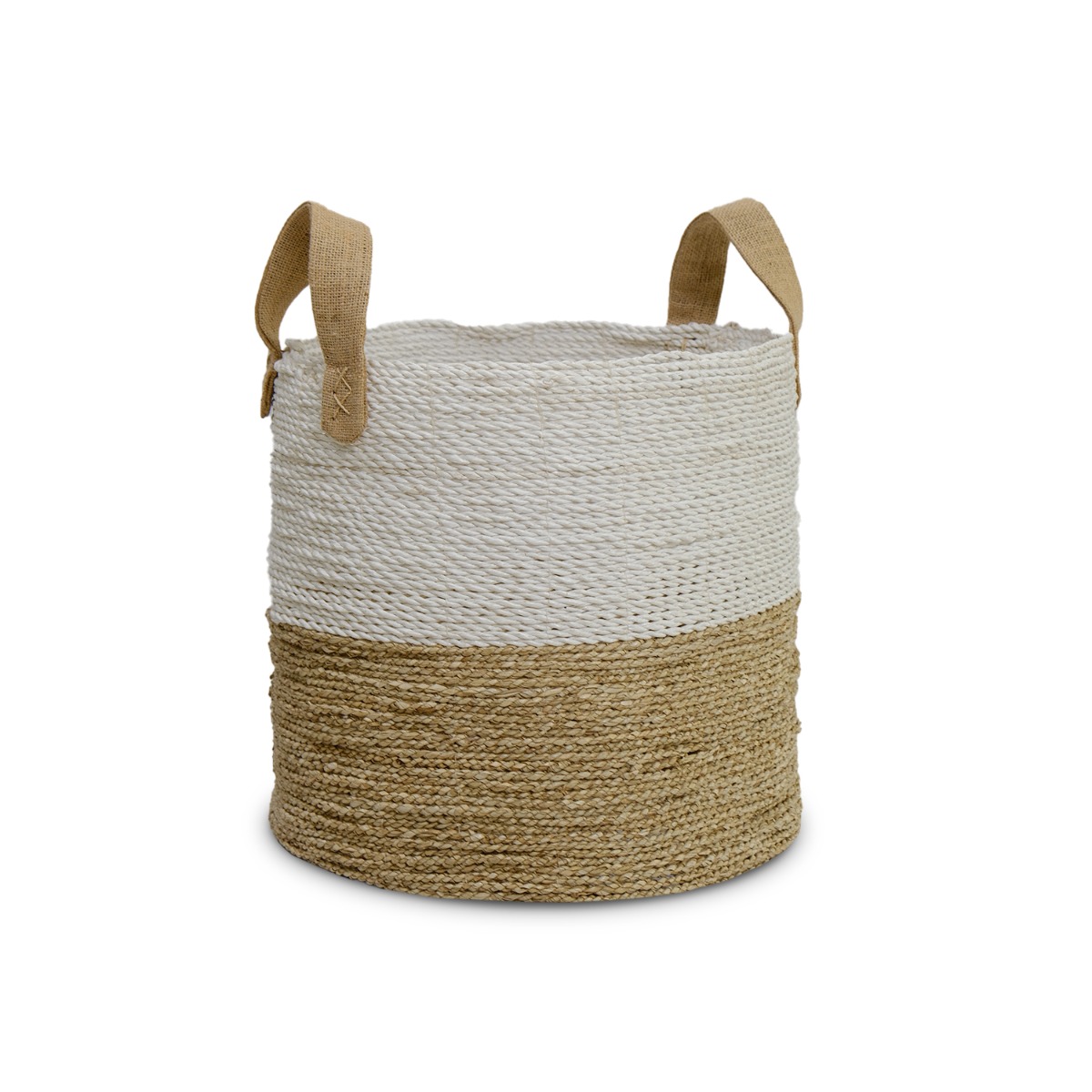 Samara Two-Tone Seagrass Round Basket (Set of 2)