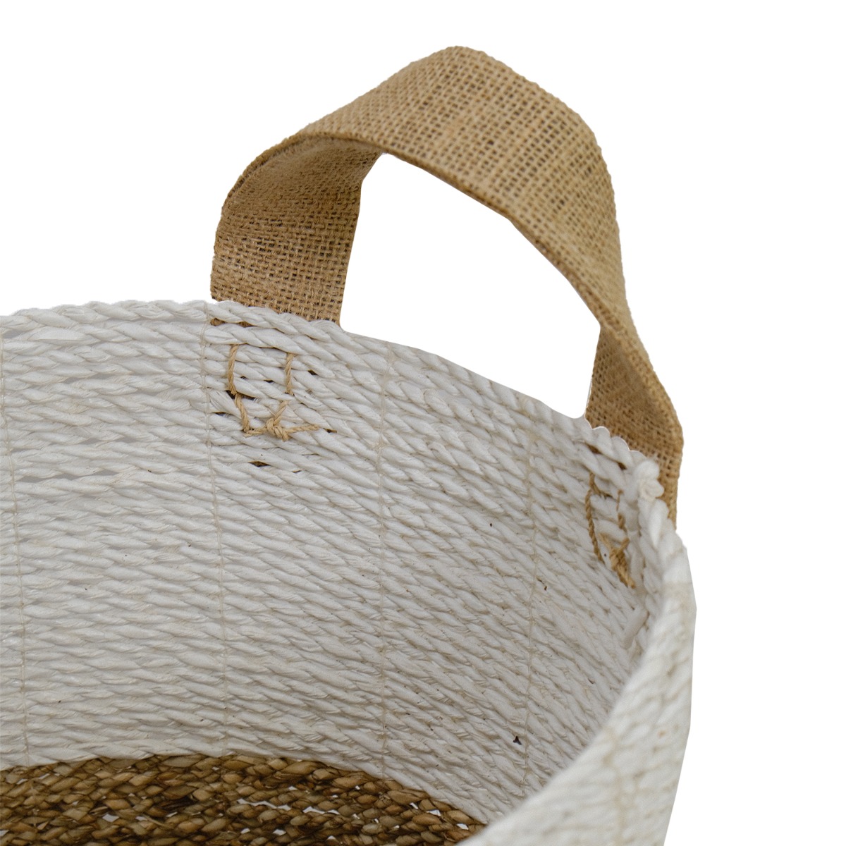 Samara Two-Tone Seagrass Round Basket (Set of 2)