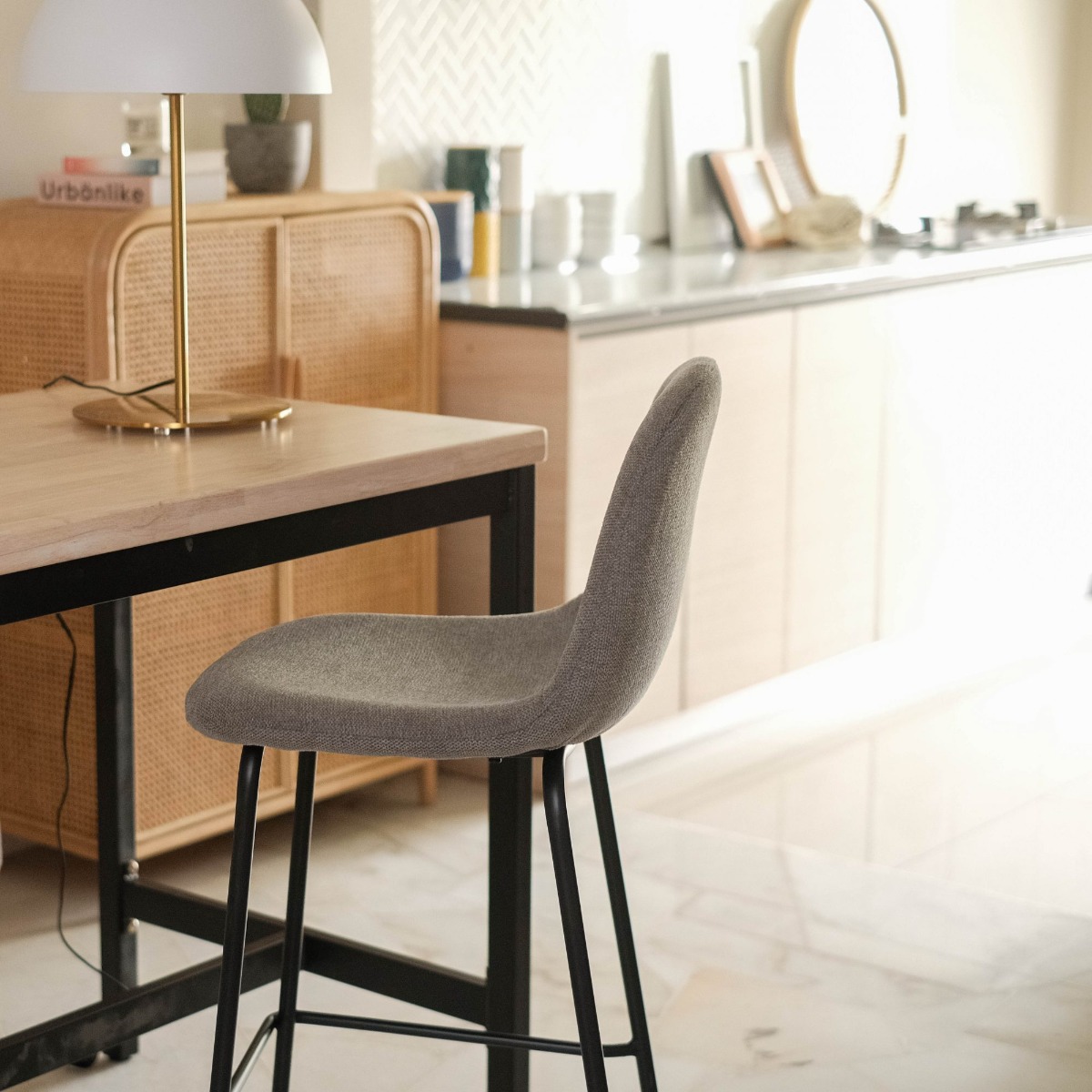 Sera Bar Stool Pebble Grey