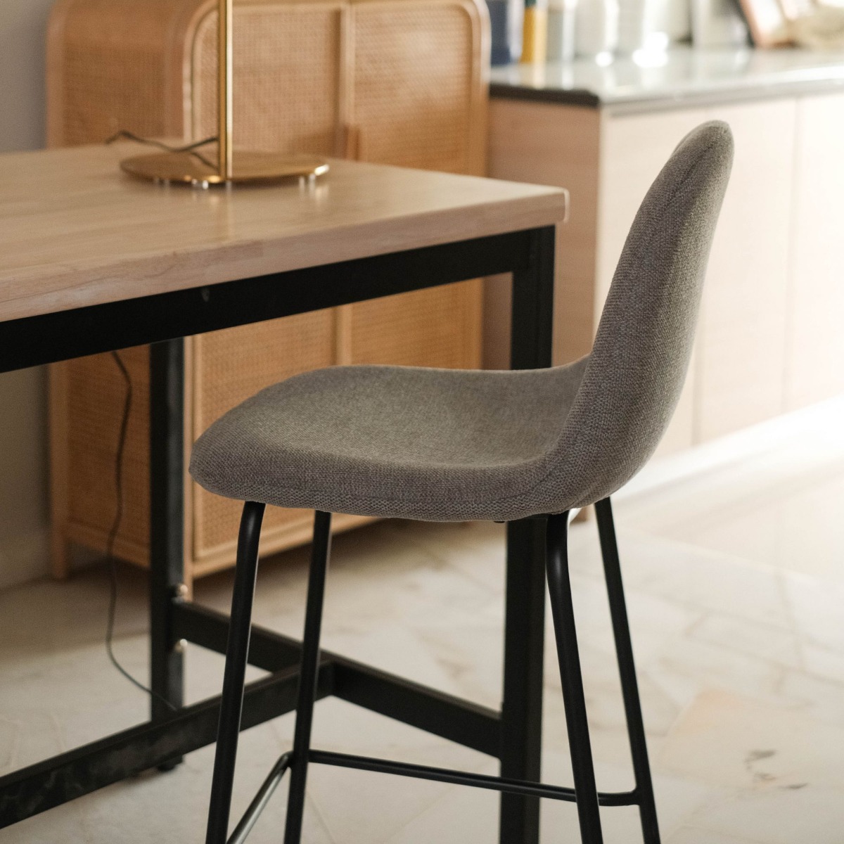 Sera Bar Stool Pebble Grey