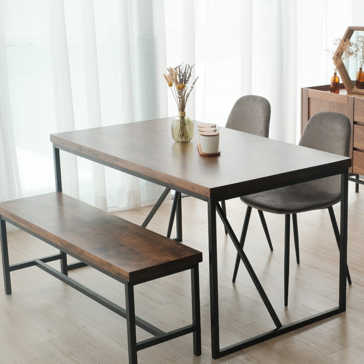 Sera Dining Chair Pebble Grey Velvet