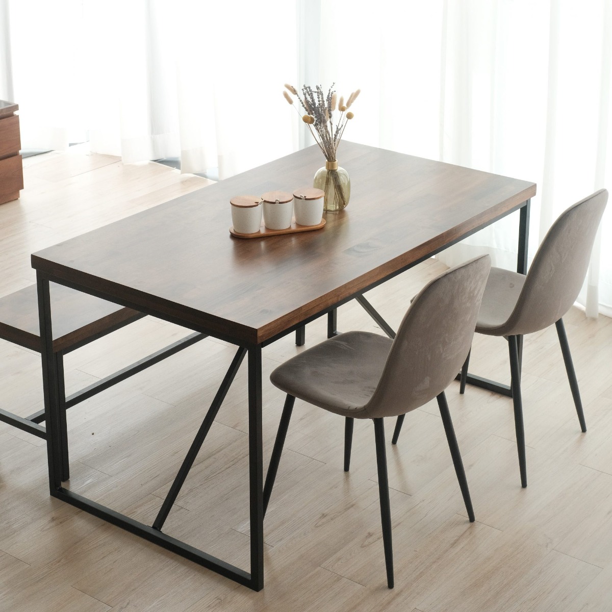 Sera Dining Chair Pebble Grey Velvet