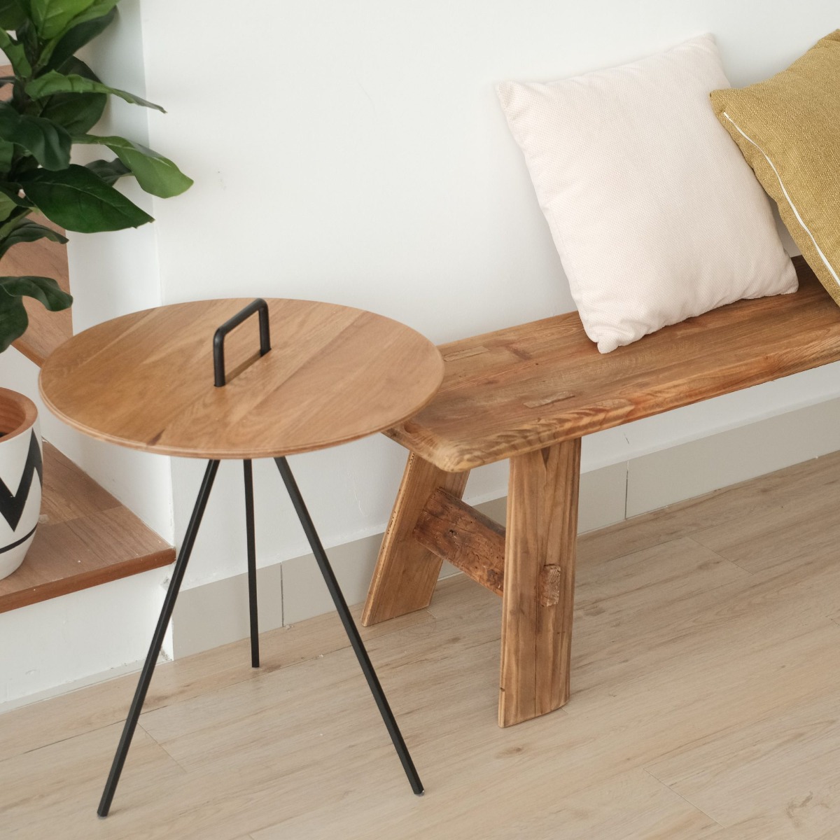 Solid Oak Tripod Tray Table