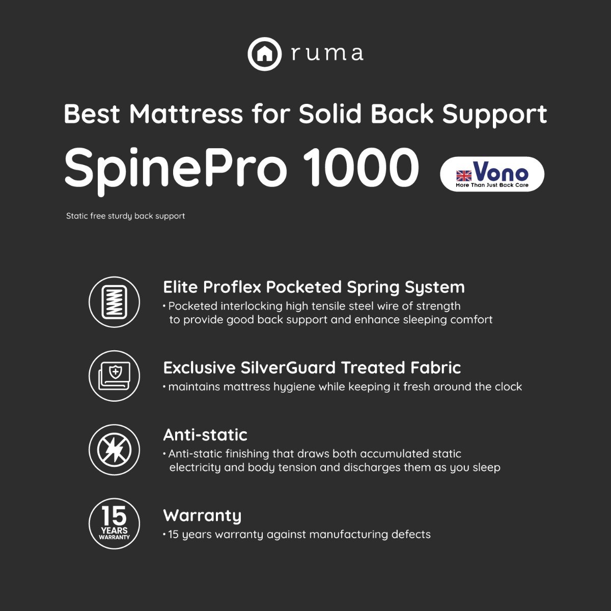 Vono SpinePro 1000 Super Single Mattress