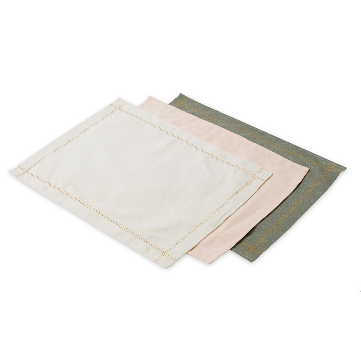 Stitch Cotton Placemat Ivory White