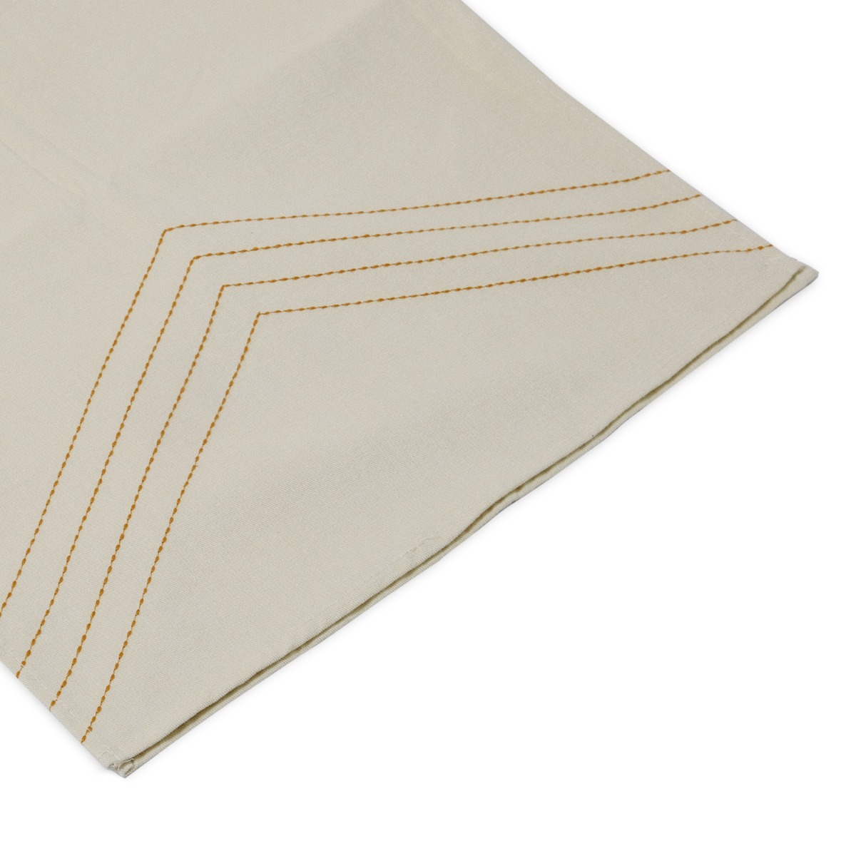 Stitch Cotton Table Runner 40x200cm Ivory White