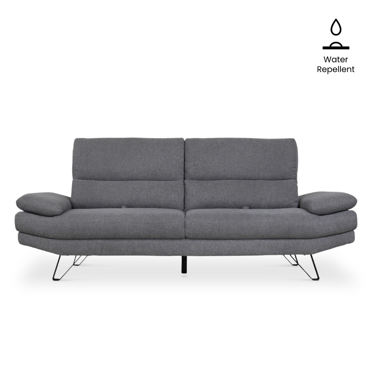 Sway Dark Grey 3 Seater Sofa With Adjustable Back