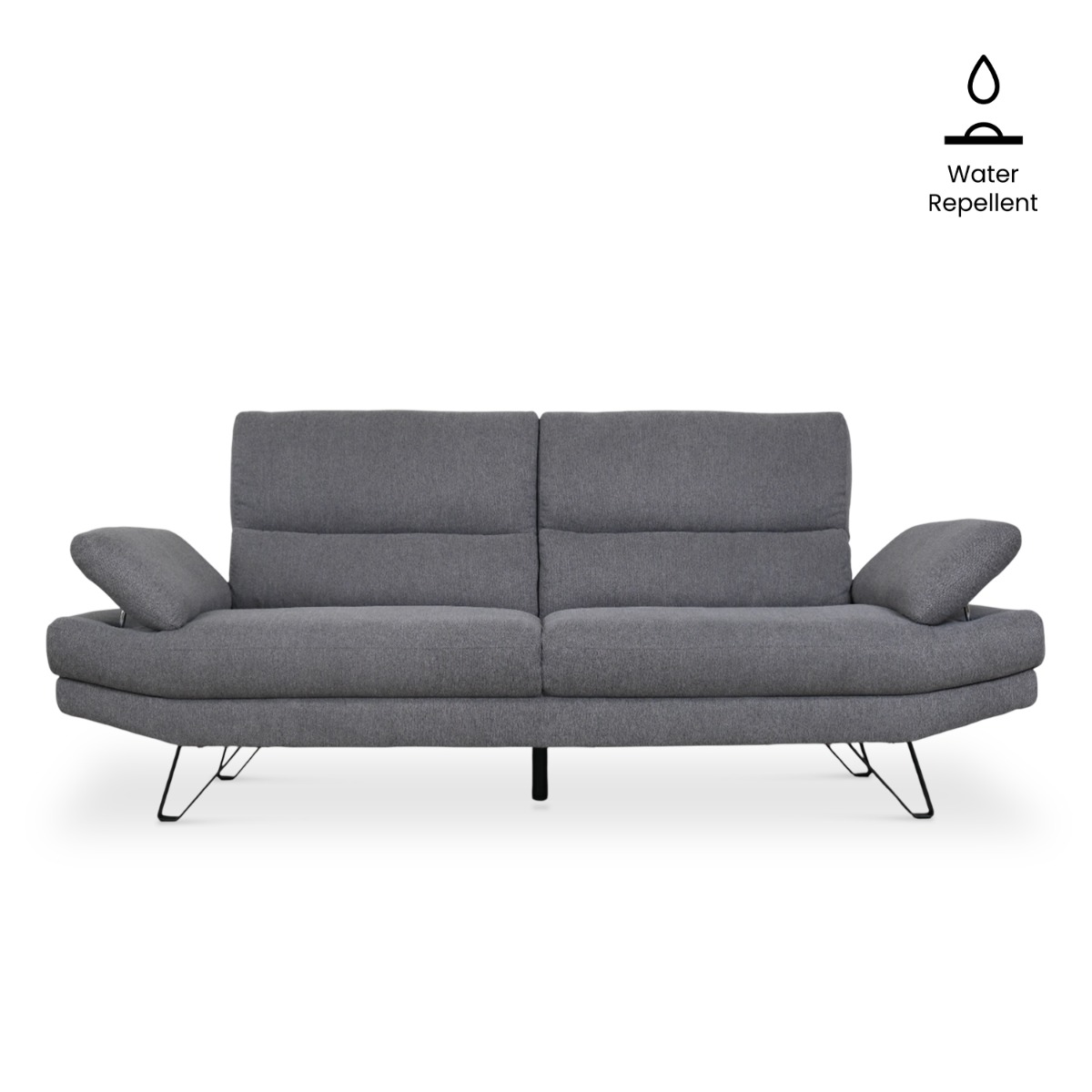 Sway Dark Grey 3 Seater Sofa With Adjustable Back