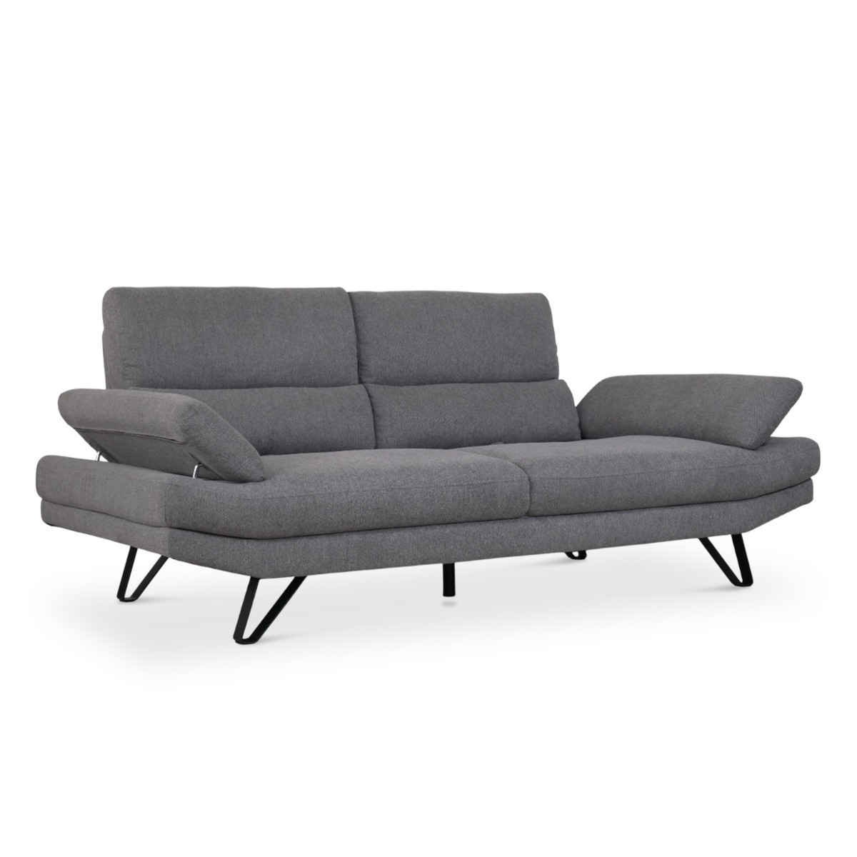 Sway Dark Grey 3 Seater Sofa With Adjustable Back